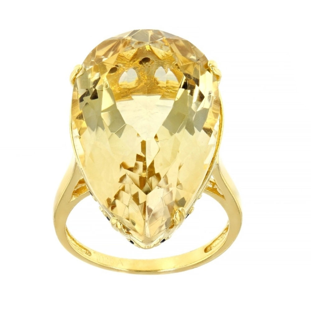Yellow Citrine 18k Yellow Gold Over Sterling Silver Ring 17.26ctw SIZE 7